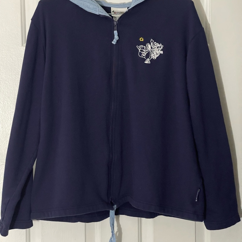 Disneyland Resort Winnie The Pooh Fleece Jacket Size XXL Women Blue Full Zip.